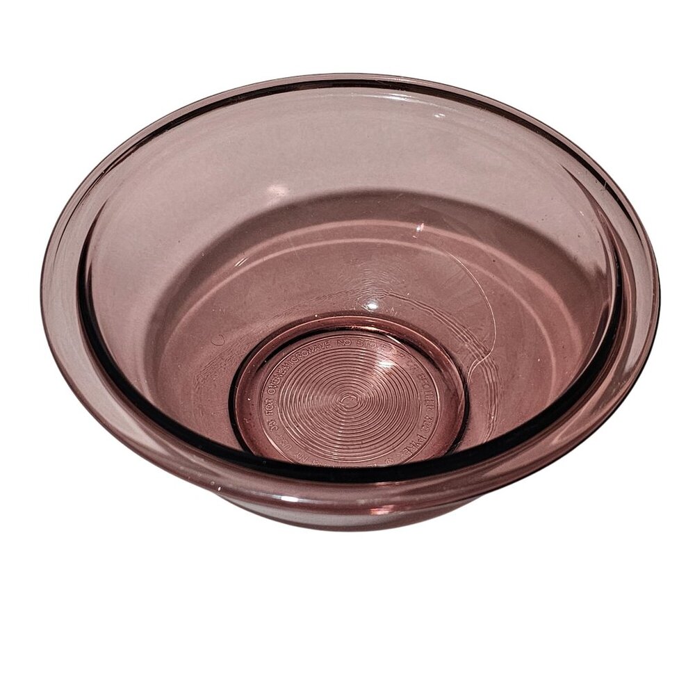 Pyrex Visions Cranberry  Mixing Bowl 7" Corning glass 1qt vtg USA kitchen cookin